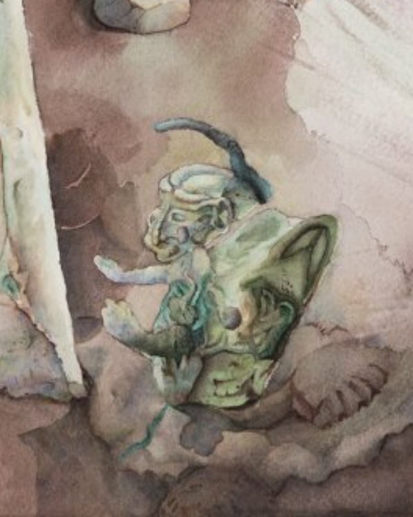 Une créature au cœur d'une aquarelle