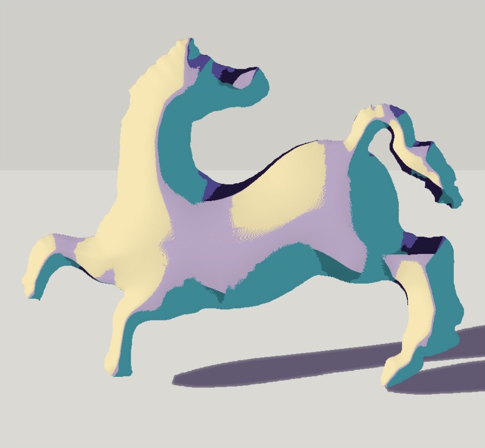 Un cheval à la sanguine en zones d'ombre : lumière, demi-teinte, ombre propre et ombre portée